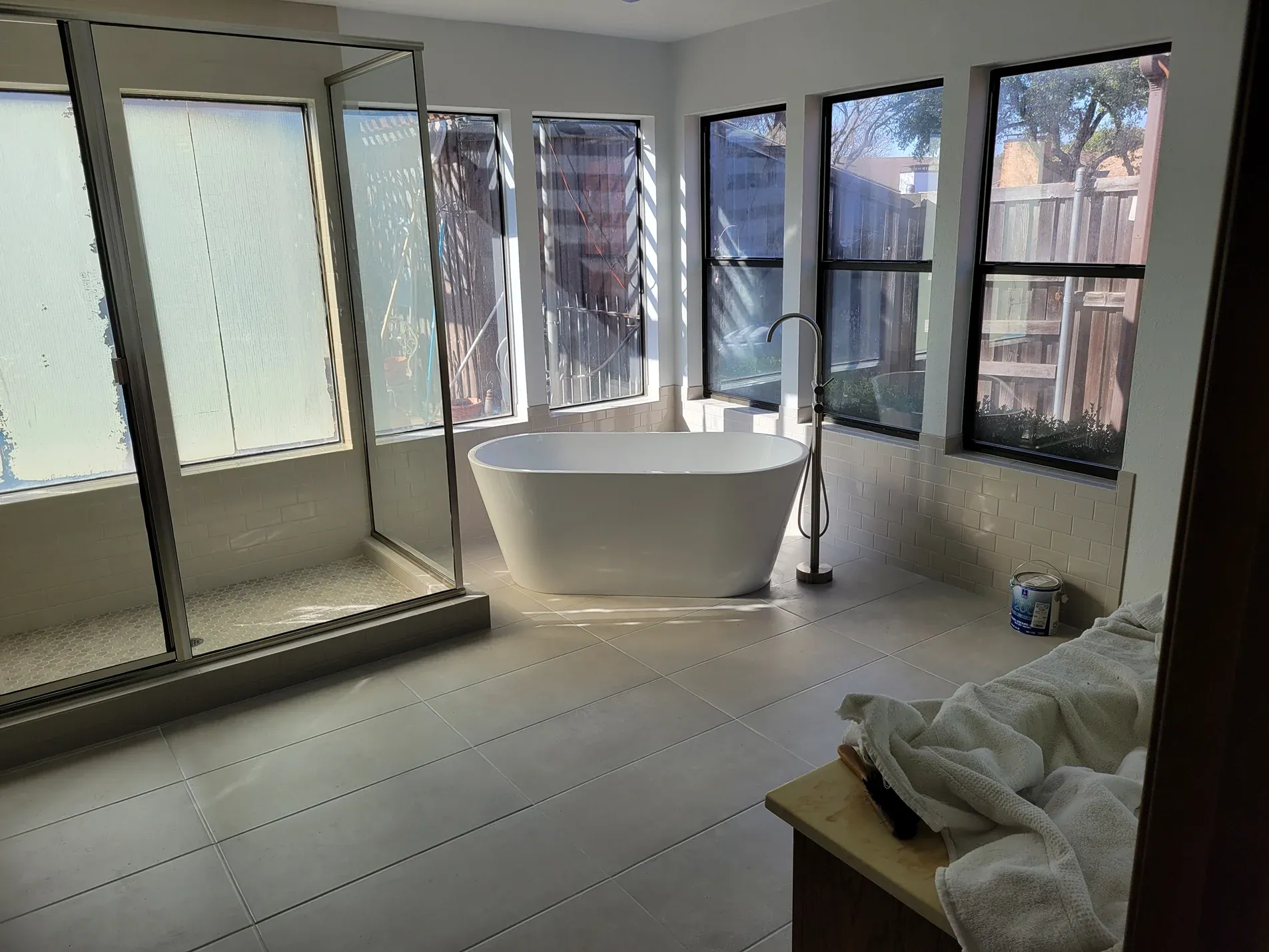 Walk-in shower build